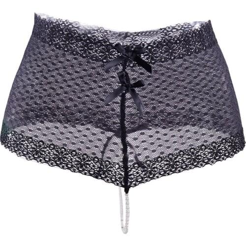 Thong Sexy Lingerie Sexy Pearl High-waisted Underwear Hot Sexy Transparent Lace A Thread Sexy Underwear Women Erotic Pussy Hol