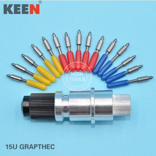 1Pcs Graphtec CB15U Blade Holder+15Pcs 30 45 60 Cutting Plotter Blades For Graphtec CB15U Vinyl Cutter