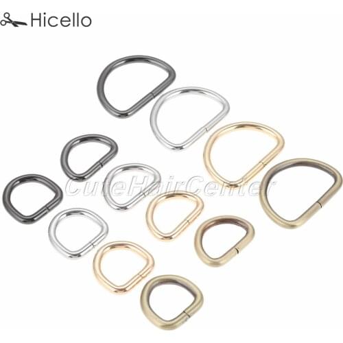 10pcs D Ring Metal Buckle Dee Clasp 20mm 25mm 38mm Gold Silver Black Bronze DIY Belt Strap Chain Luggage Leather Bag Hicello