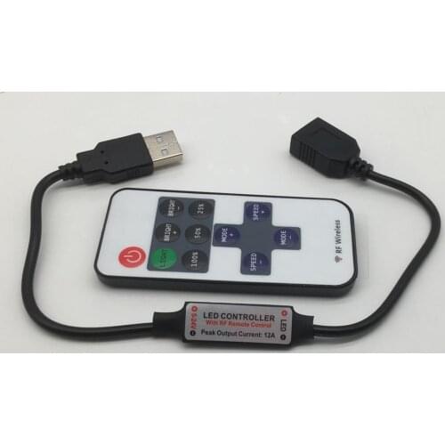 11 Keys LED Strip Controller Mini Dimmer RF Remote 5V USB interface Controller For 5050/2835 ws2812 ws2811 Single Color