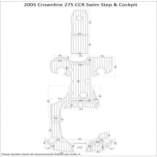 2005 Crownline 275 CCR Swim Step & Cockpit Pad Boat EVA Teak Decking 1/4" 6mm