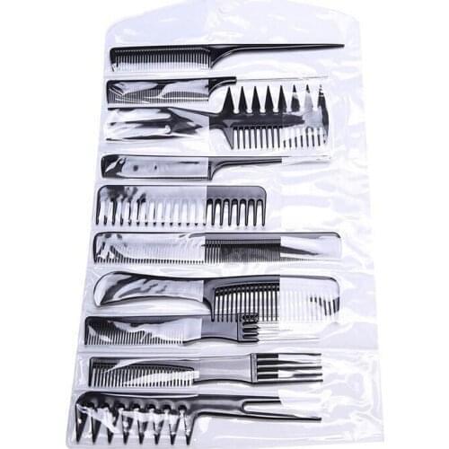 2019 New 10pcs Useful Professional Hairdressing Combs Barbers Hair Styling Tools Kits Set Useful