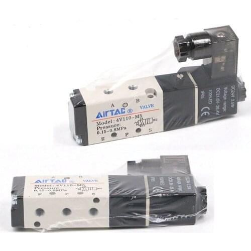 5 Way Pneumatic Air Valve 4V110-M5B/DC24V M5 Port Solenoid Operating Valve 0.15~0.8Mpa