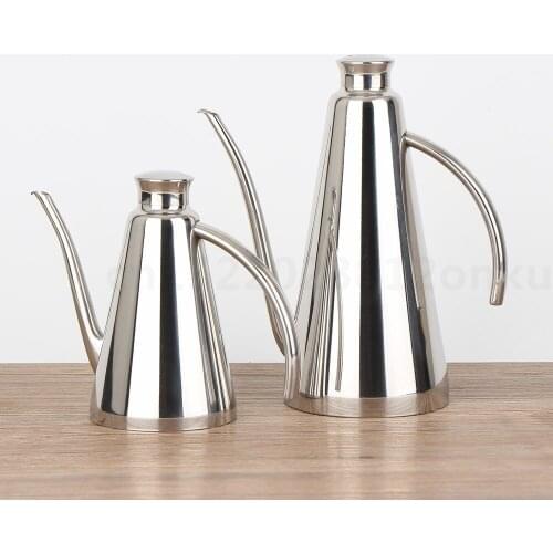 500/1000ml Stainless Steel Oil Olive Pots Dispenser Sauce Vinegar Batcher Can Bottle Pot Kitchen Accessories Storage