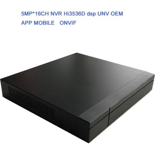 5MP NVR 16CH Hi3536D Dsp 1SATA Max 10TB Smart Network Video Recorder For IP Camera H.265 ONVIF CMS P2P Cloud Uniview OEM