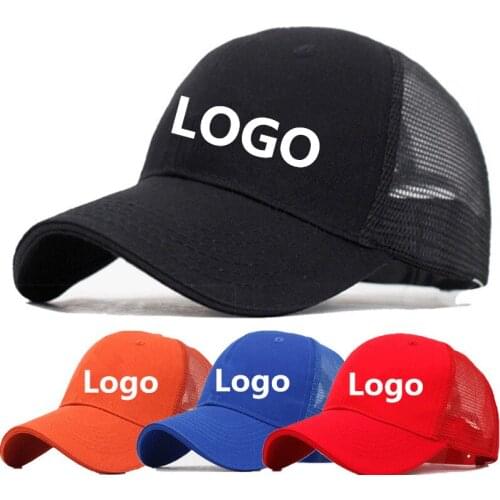 Custom logo trucker hat New adult unisex cotton adjustable Snapback hats Mesh sport baseball cap with logo