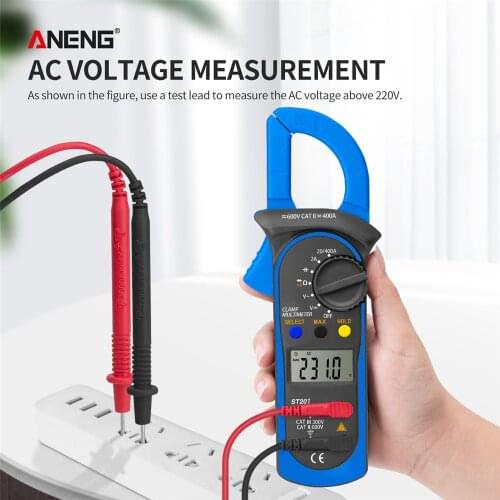 Digital AC/DC Clamp Meter True RMS Auto Range Multimeter MAX/MIN NCV Current Voltage Temp Capacitor Tester CS206B/CS206D