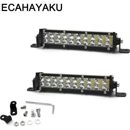 ECAHAYAKU 60W Slim double Row White Led Work Light Bar for jeep truck Off-road Driving Lamp Spotlight Fog Lamps 12V 24V DC
