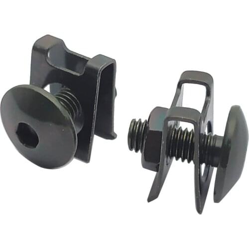 2 Set Motorcycle Scooter ATV Moped Plastic Cover Screw Bolt and U Type Clips with Nut M6 6mm M6X16
