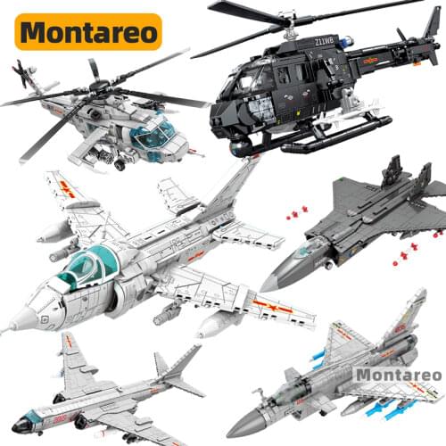 SEMBO MOC Military China Airplane Building Blocks High-Tech Army J20 J15 Z20 J10 Aircraft Fighter Model Kits Boys DIY Toys Gift