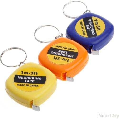 Easy Retractable Ruler Tape Measure Mini Portable Pull Ruler Keychain 1m/3ft Ju12 20 Dropship