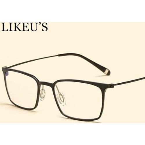 LIKEUS Lightweight High Optical Glasses Frame Aluminum Magnesium Blue Light Filter Computer Eyeglasses Anti Radiation Goggles