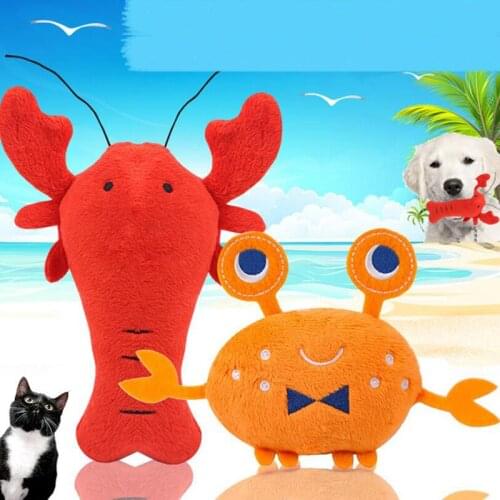 Cute Lobster And Crab Plush Pet Toys Pet Sounding Toys Cute Ragdoll Toys Chew Toys For Puppies And Kittens Pet Supplies