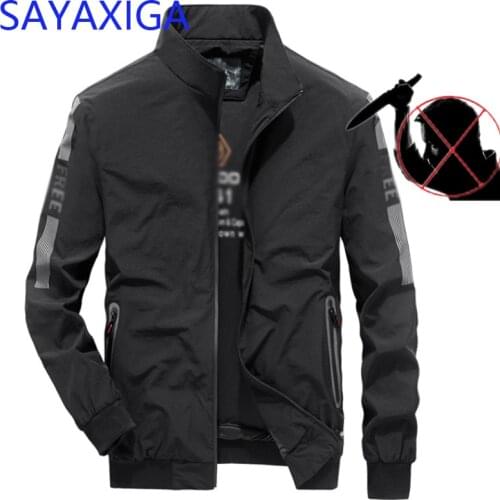 Anti-cut Stab-resistant Plus Size Mens jacket Self-defense Military Tactics Stealth cut proof businessmen cutfree Safety Clothes