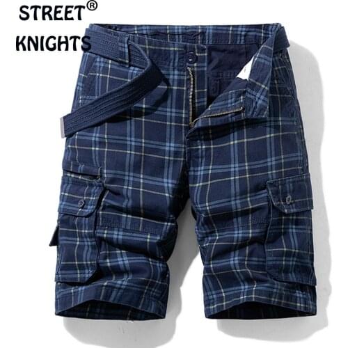 Knights Men Summer New Casual Outdoor Military Pocket Cargo Pants Shorts Fashion 100%Cotton Camouflage Shorts Men Shorts 2021