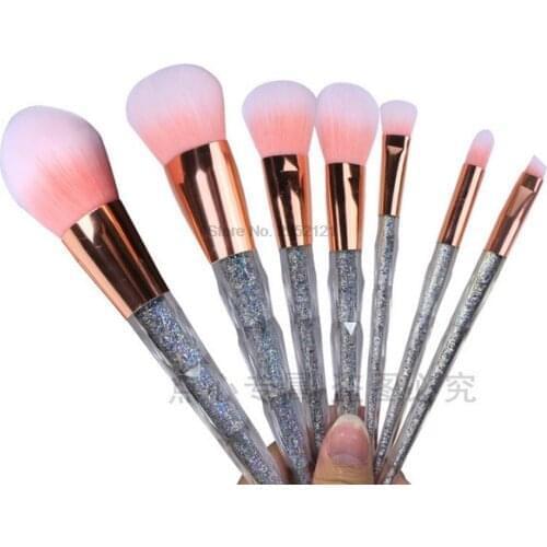 By dhl or ems 50sets 7Pcs Makeup Brushes Set Synthetic Hair Make Up Brushes Tools Cosmetic Foundation Brush Kits new