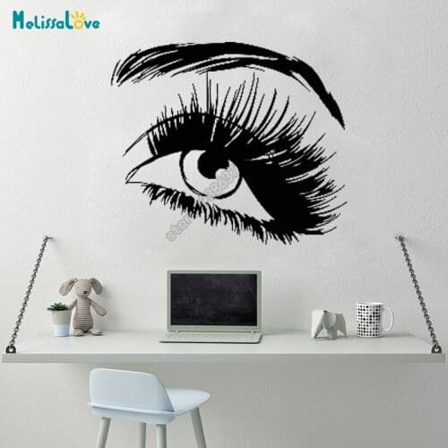 Hot Sale Beautiful Eye Decal Eyelashes Eyebrows Beauty Salon Grooming Salon Girl Bedroom Decor Removable Vinyl Wall Sticker B600
