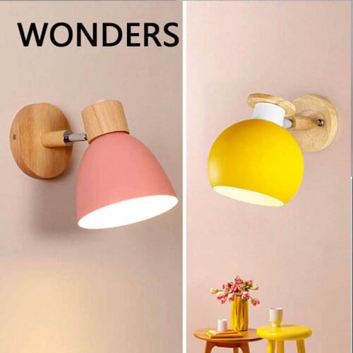 Scandinavian Style Macaron Colorful bedside bedroom LED wall lamp 5W Adjustable Angle Practical study reading wall light A бра