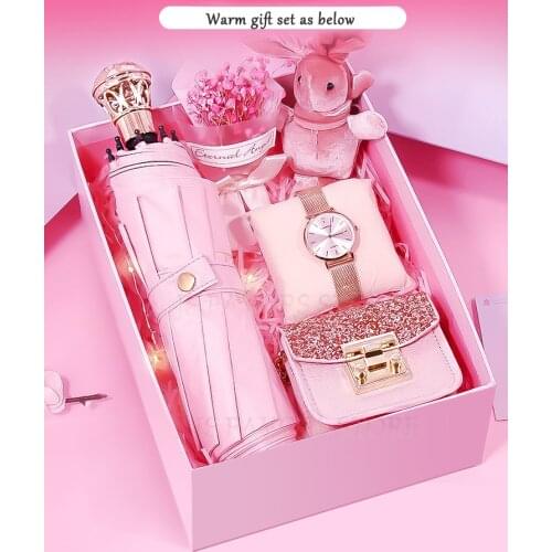 One set of umbrella bell cup light stripe bag as a girlfriend daughter wife unique warm wedding party wedding gift package