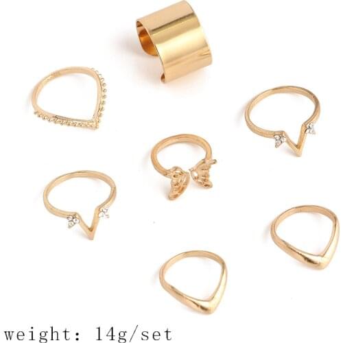 Wholesale Female Fashion Gold Color Finger Rings for Women Metal Wedding Jewelry Accessory Girl Gift