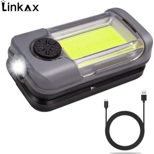 Stepless Dimming Foldable COB Work Light Portable Camping Lantern USB Rechargeable Power Display Phone Charge Outdoor Flashlight