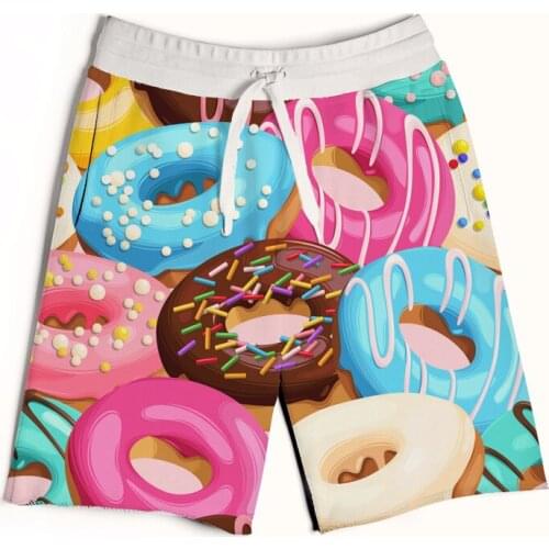 REAL American US SIZE Donuts 3D Sublimation Print fashion men Sport shorts with string