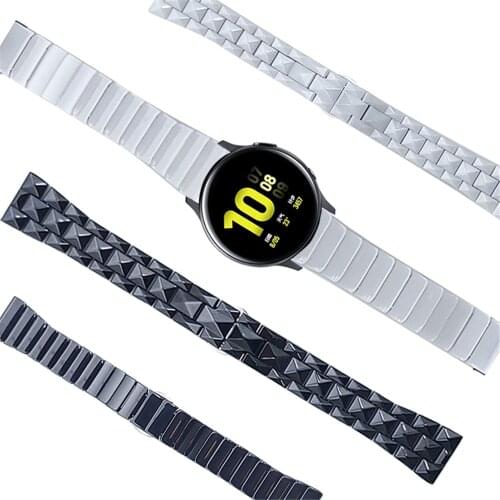 Ceramic Strap for Samsung Galaxy Watch 3 Active 2 44mm 40mm Band Bracelet Gear Sport/S2 S3 42mm 46mm 20mm 22mm Slim Wristbands