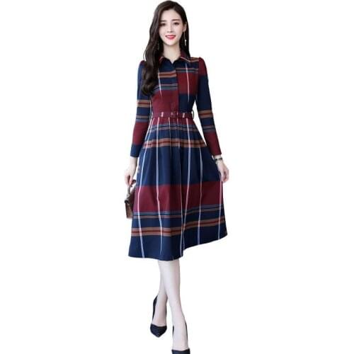 Модные платья в клетку RibbonFish China At AliExpress