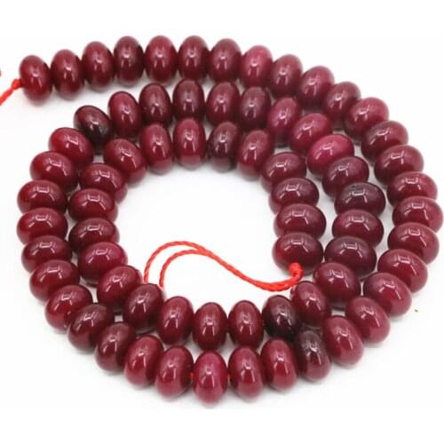 Rondelle Natural Stone Loose Beads for Jewelry Making DIY Necklace Bracelet Red Jades 5x8mm Abacus Accessories Crafts 15inch A14