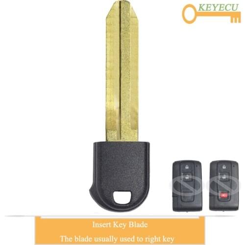 KEYECU Smart Proximity Card Car Key Uncut Insert Emergency Blade for Toyota Prius 2004-2009 Corolla Verso Camry, Fob Small Blade