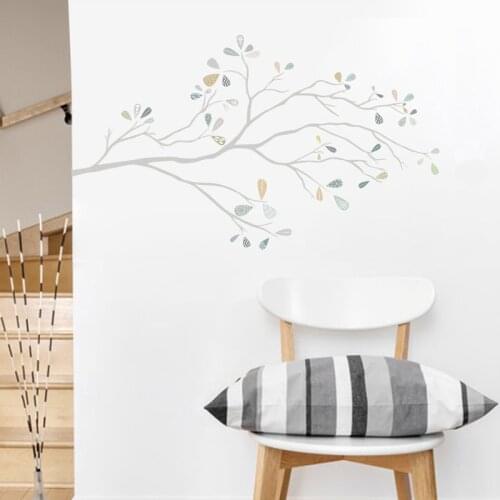 Minimalist style Light-colored branches wall sticker living room background Bedroom home decoration wallpaper Beautify stickers