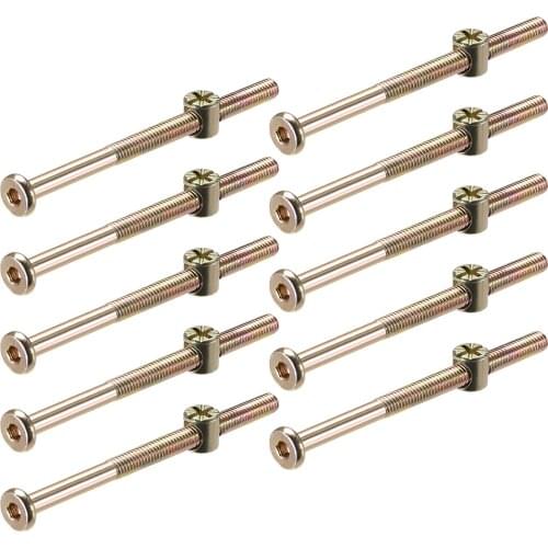 Uxcell M6 x 80mm Furniture Bolts Nut Set Hex Socket Screw with Barrel Nuts Phillips-Slotted Zinc Plated 12 Sets