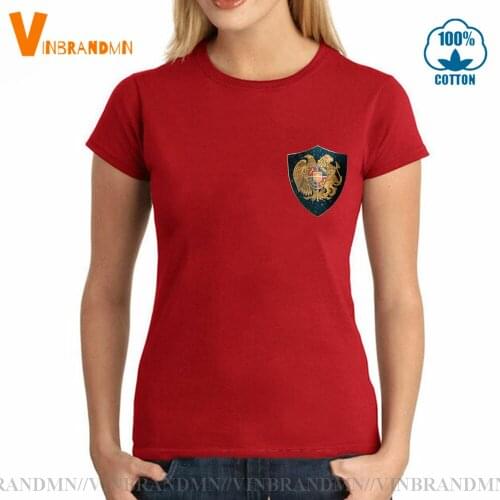 Vintage Tee shirt Custom Retro Armenian Pride T-shirt Clothes Armenia Coat of Arms and Starry Nights Shield Lady T shirt