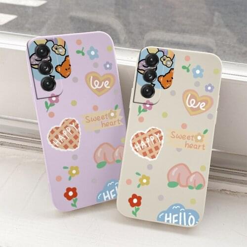 Hellow Love Liquid Silicone Cover Case For Samsung Galaxy S21 S20 FE S10 Ultra Plus S10e Note 20 ultra 10 9 Plus Pro Phone Case