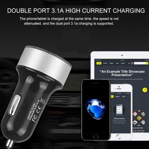 1pc Multi-function USB Car Charger Dual USB QC 3.0 Adapter Cigarette Lighter LED Voltmeter For Xiaomi Samsung IPhone 11 Pro Max