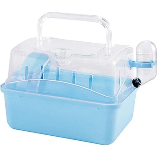 1pc Hamster Cage Transparent Plastic Hamster House With Water Bottle & Wheel & Bowl Pet Supplies Pet Accessories