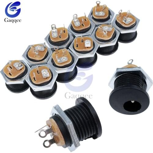 10Pcs DC-022 5.5-2.1 / 5.5 x 2.1mm DC Power Socket/ DC Connector Female Panel Mount DC022 5.5 mm x 2.1mm 5.5*2.1 5.5*2.5