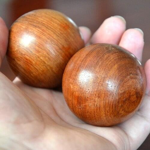 2pcs Natural Wooden Massage Health Ball 50mm Exercise Meditation Stress Relief Handball Fitness Ball Natural Health Care Product