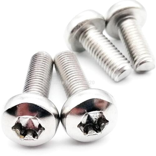 20pcs M5 Torx Screw 304 Stainless Steel GB2672 Six-Lobe Pan Head Round Bolt Machine Security Screw Length=6-30mm 10mm 16mm 25mm