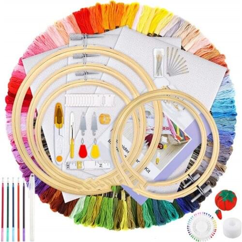 50 100 Colors Embroidery Skeins Sewing Kit Embroidery Cross Stitch Needle Tool DIY Knitting Stitching Sewing Sets