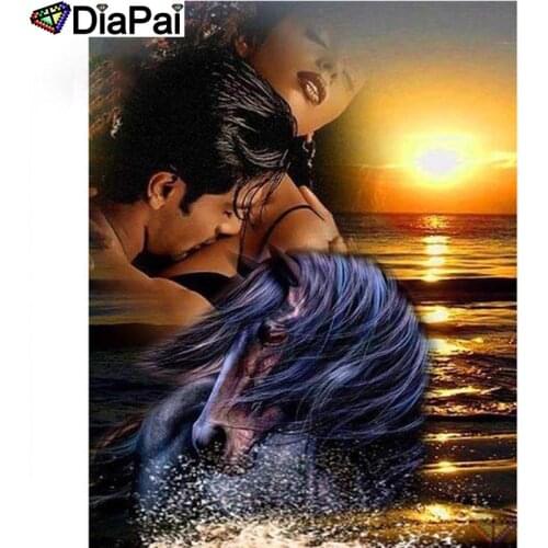DIAPAI 5D DIY Diamond Painting 100% Full Square/Round Drill "Couple sunset" Diamond Embroidery Cross Stitch 3D Decor A23370
