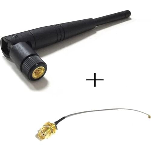 2.4Ghz 3dbi Omni Wifi Antenna SMA male connector signal booster wifi Aerial+ SMA female to u.fl/ipx connector cable 15
