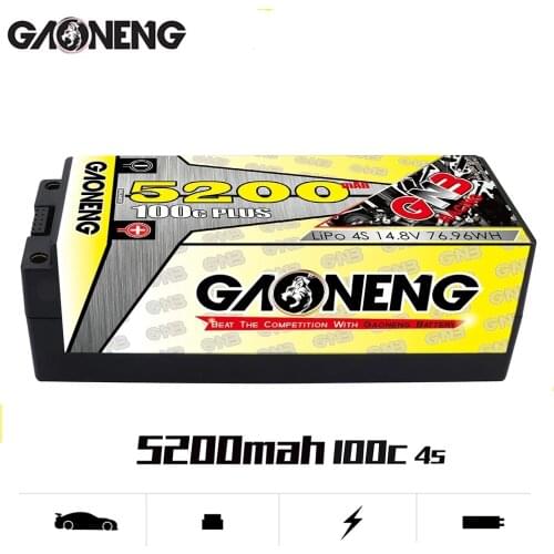 Gaoneng GNB 5200MAH 4S 14.8V 100C Hardcase LiPo Battery Pack With XT60 Connectors T Plug for RC Car four Drive RC Car Boat