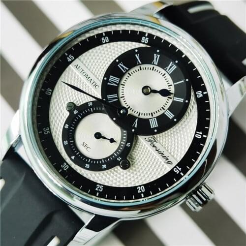 FORSINING 2020 New Luxury Montre Automatic Watches For Men Army Clock Rubber Strap Waterproof Mechanical Watch Relogio Masculino