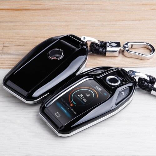 Carbon fiber ABS Key Case Key Shell Remote Protector For BMW 6 7 Series 740 6 Series GT 5 530i X3 Keychain Bag Auto Accessories