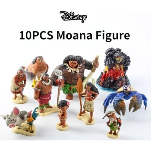 DisneySea 12pcs/set Moana Anime Demi God Maui Waialiki Heihei Chief Tui Sina Tala Childrens Toy Christmas Birthday Gift