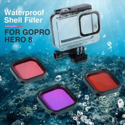 Lens Diving Filter Polarizied Filter Waterproof Case Underwater Diving Housing with Dive Color Lens Filter for GoPro Hero 8