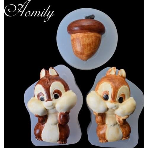 Chipmunk Acorn Hamster Fondant Cake Molds Cake Decorating Tools Sugar Craft Chocolate Ice Cube Molds Baking Tools Baking Mold
