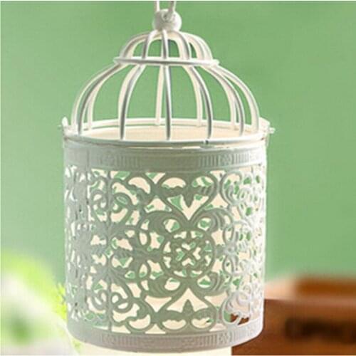 Hot sale 10pcs white birdcage candle holders wedding decoration,iron candlestick,lantern