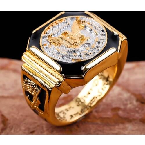 Fashion King Ring Classic Punk Style American Eagle Rings for Men Personality Design Jewelry Luxury Party Accessories Gift